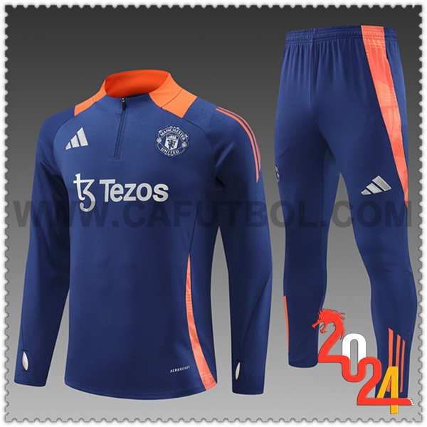 Chandal Futbol Manchester United Ninos Azul/Naranja 2024 2025