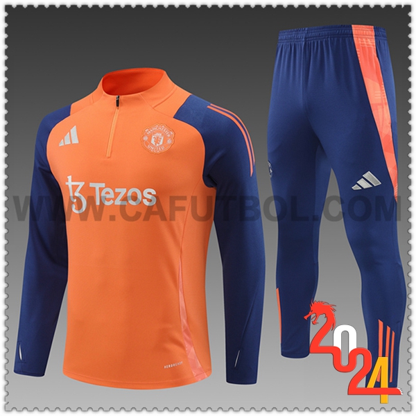 Chandal Futbol Manchester United Ninos Naranja/Azul 2024 2025