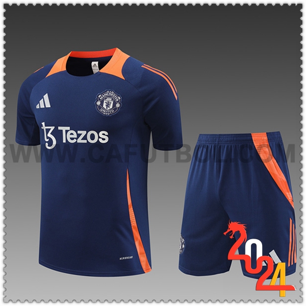 Camiseta Entrenamiento Manchester United Ninos Azul Oscuro 2024 2025