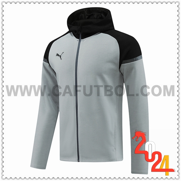 Chaqueta Con Capucha PUMA Gris/Negro 2024 2025