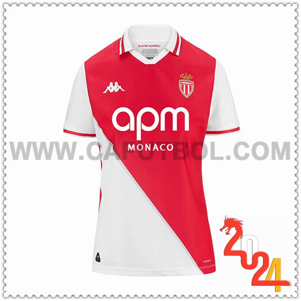 Primera Camiseta Futbol AS Monaco Mujer 2024 2025