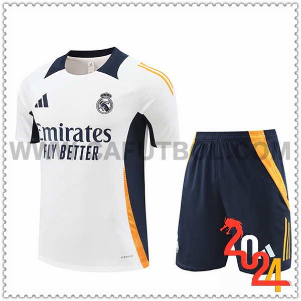 Camiseta Entrenamiento Real Madrid Blanco/Negro/Naranja 2024 2025