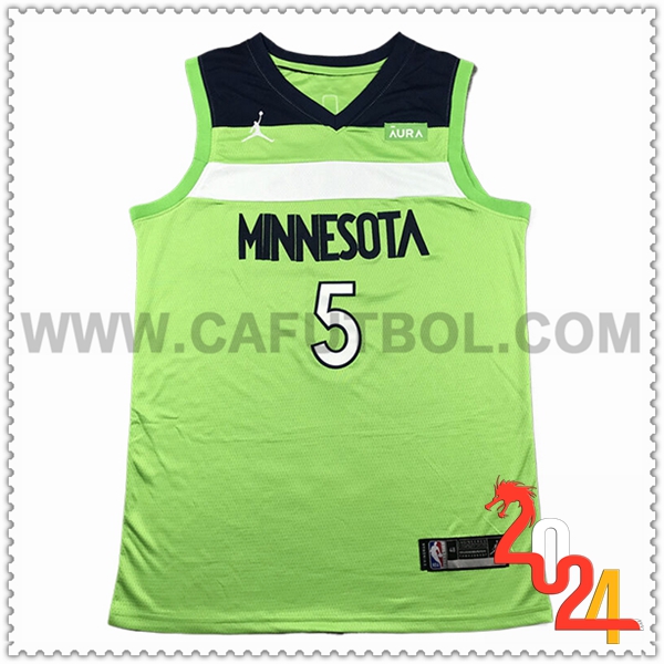 Camisetas Minnesota Timberwolves (EDWARDS #5) 2024/25 Verde/Negro/Blanco