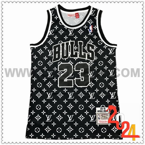 Camisetas Chicago Bulls (JORDAN #23) 2024/25 Negro/Blanco -02