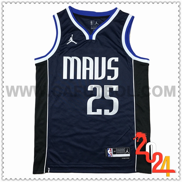 Camisetas Dallas Mavericks (WASHINGTON JR. #25) 2024/25 Azul Oscuro