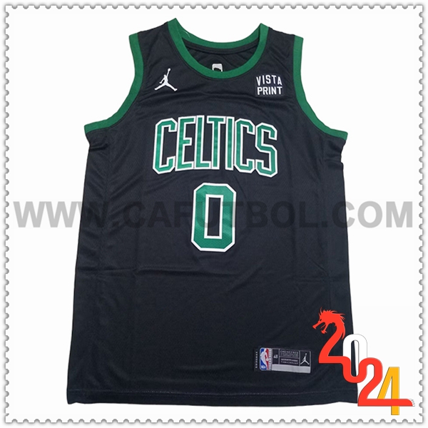 Camisetas Boston Celtics (TATUM #0) 2024/25 Negro/Verde