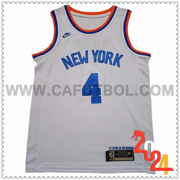 Camisetas New York Knicks (Rosa #4) 2024/25 Blanco/Azul