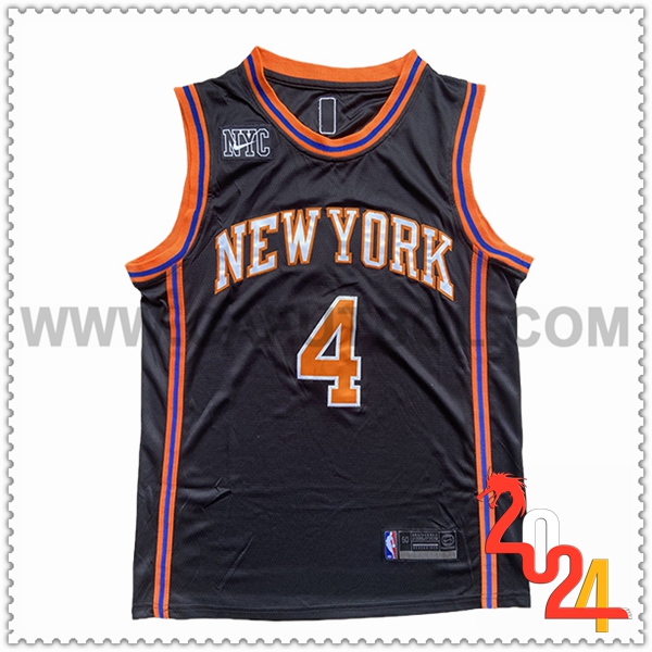 Camisetas New York Knicks (Rosa #4) 2024/25 Negro/Naranja/Azul