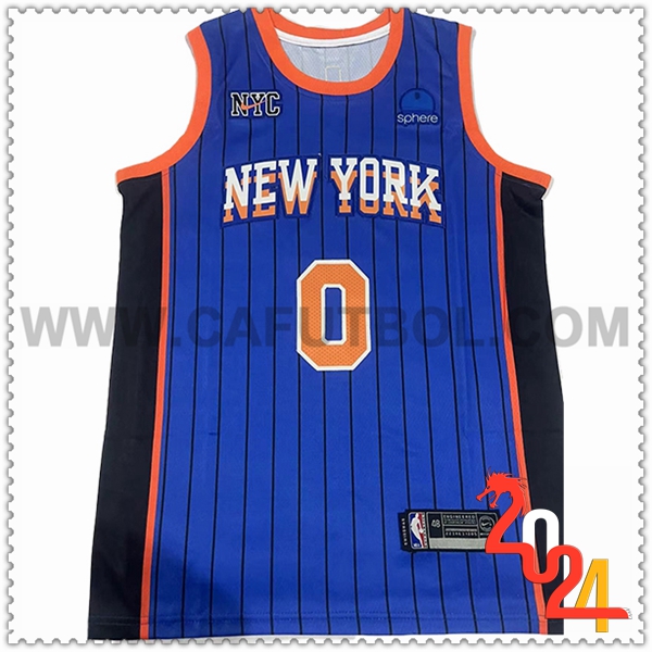 Camisetas New York Knicks (DIVINCENZO #0) 2024/25 Azul/Naranja/Negro