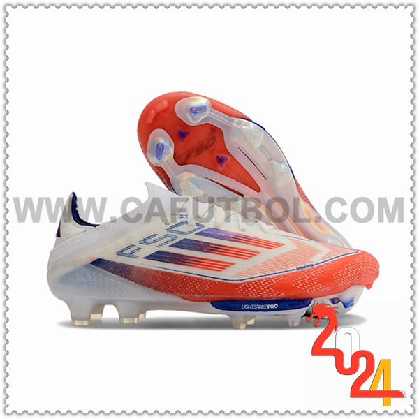 Adidas Botas De Fútbol F50+.1 FG Blanco/Naranja/Azul