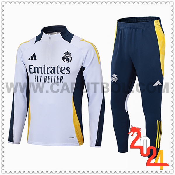 Chandal Futbol Real Madrid Blanco/Azul/Amarillo 2024 2025