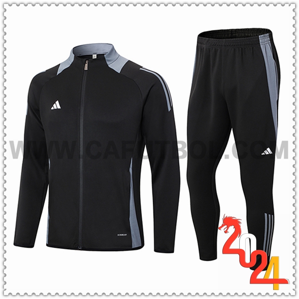 Chandal Chaquetas Futbol Adidas Negro/Gris 2024 2025