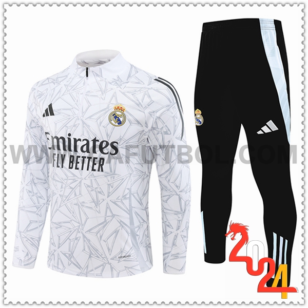 Chandal Futbol Real Madrid Blanco/Gris/Negro 2024 2025