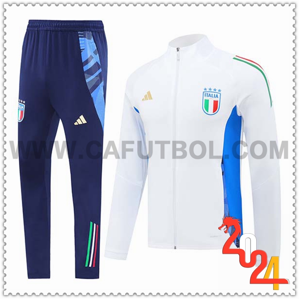 Chandal Chaquetas Futbol Italia Blanco/Azul 2024 2025