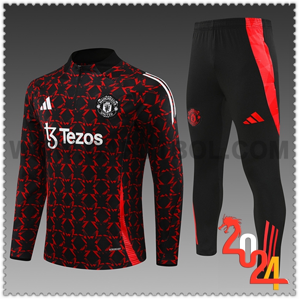 Chandal Futbol Manchester United Ninos Negro/Rojo 2024 2025