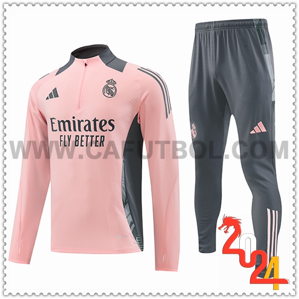 Chandal Futbol Real Madrid Ninos Rosa/Gris 2024 2025