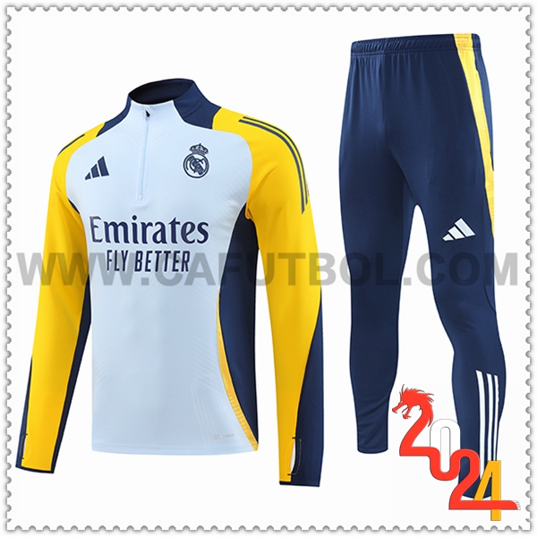 Chandal Futbol Real Madrid Ninos Azul/Amarillo 2024 2025