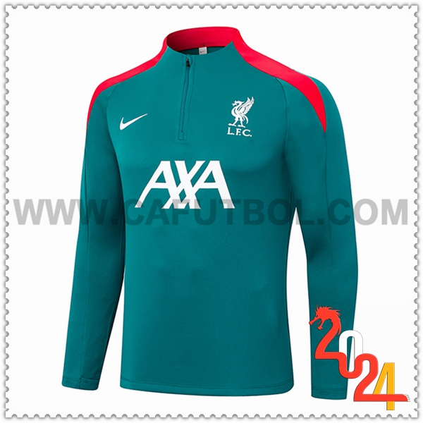 Sudadera Entrenamiento FC Liverpool Verde/Rojo 2024 2025