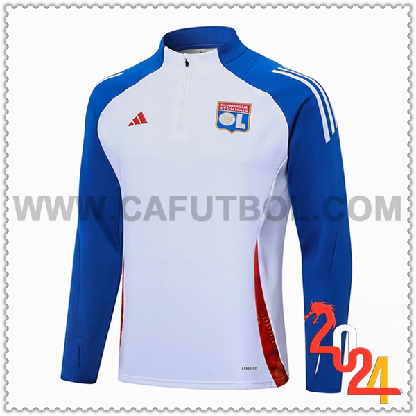 Sudadera Entrenamiento lyon Blanco/Azul/Rojo 2024 2025