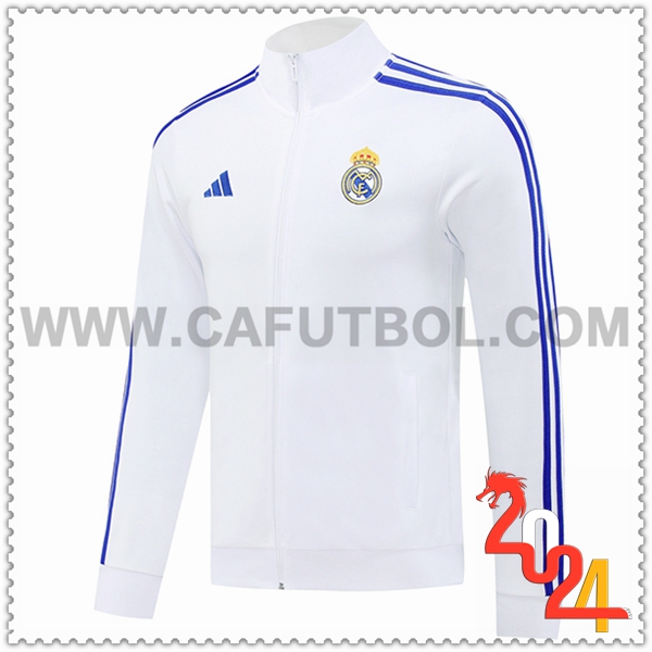 Chaquetas Futbol Real Madrid Blanco/Azul 2024 2025