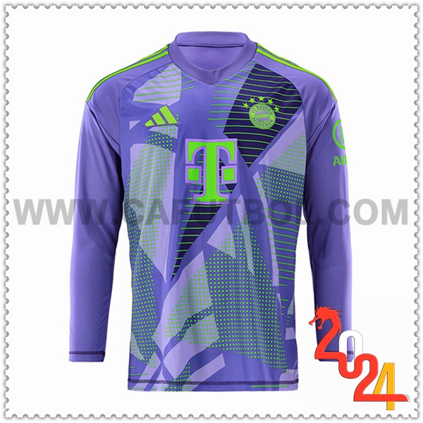 Camiseta Futbol Portero Bayern Munich Mangas largas Purpura 2024 2025