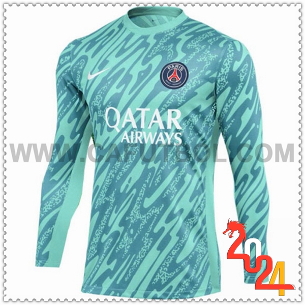 Camiseta Futbol Portero PSG Mangas largas Verde 2024 2025