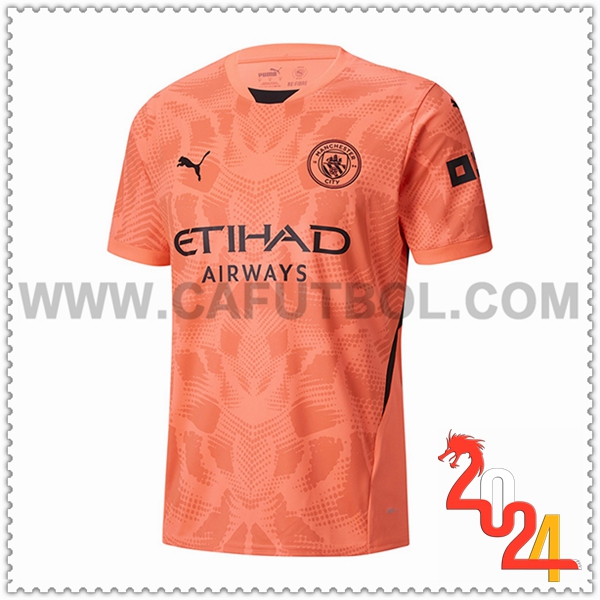 Camiseta Futbol Portero Manchester City Naranja 2024 2025