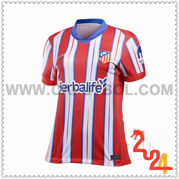 Primera Camiseta Futbol Atletico Madrid Mujer 2024 2025