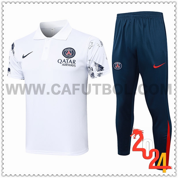 Camiseta Polo PSG Blanco 2024 2025