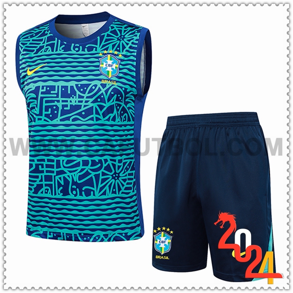 Camiseta Entrenamiento sin mangas Brasil Azul 2024 2025