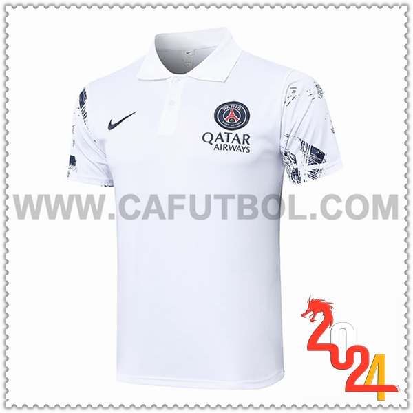 Camiseta Polo PSG Blanco 2024 2025