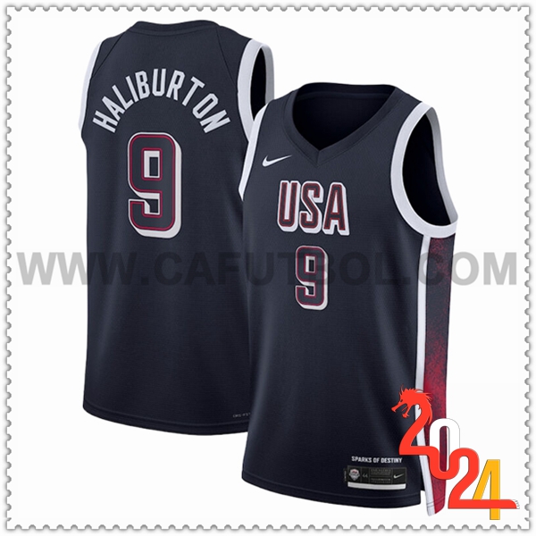 Camisetas USA (HALIBURTON #9) 2024/25 Negro