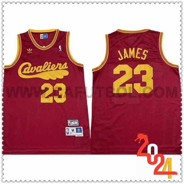 Camisetas Cleveland Cavaliers (JAMES #23) 2024/25 Rojo/Amarillo