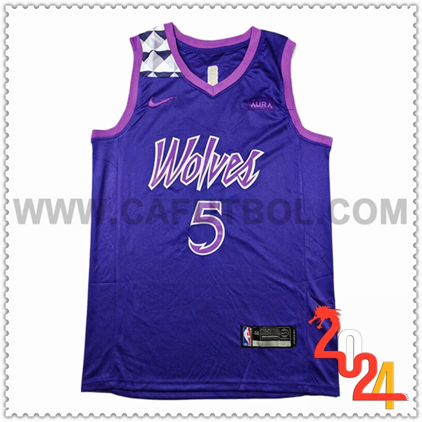 Camisetas Minnesota Timberwolves (EDWARDS #5) 2024/25 Violeta