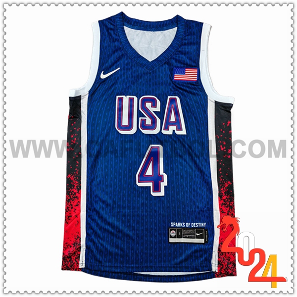 Camisetas USA (CURRY #4) 2024/25 Azul/Rojo/Negro