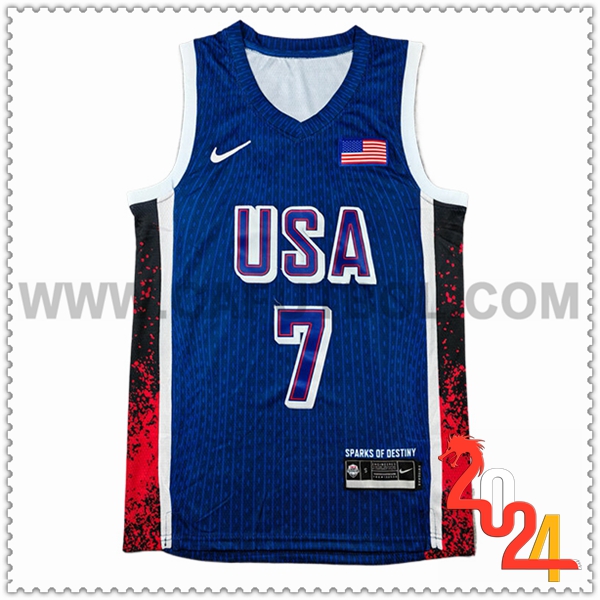 Camisetas USA (DURANT #7) 2024/25 Azul/Rojo/Negro