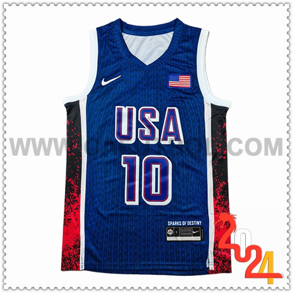 Camisetas USA (TATUM #10) 2024/25 Azul/Rojo/Negro