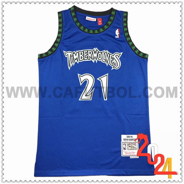 Camisetas Minnesota Timberwolves (GARNETT #21) 2024/25 Azul/Verde -02