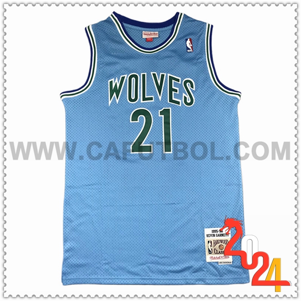 Camisetas Minnesota Timberwolves (GARNETT #21) 2024/25 Azul/Verde -03