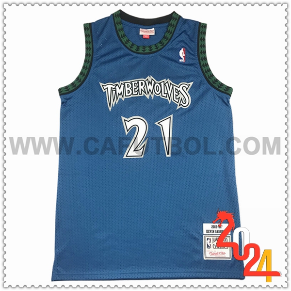 Camisetas Minnesota Timberwolves (GARNETT #21) 2024/25 Azul/Verde -04