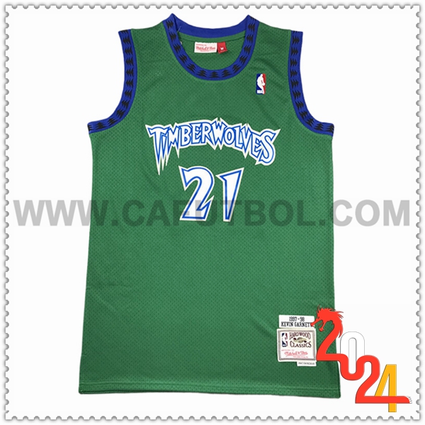 Camisetas Minnesota Timberwolves (GARNETT #21) 2024/25 Verde/Azul