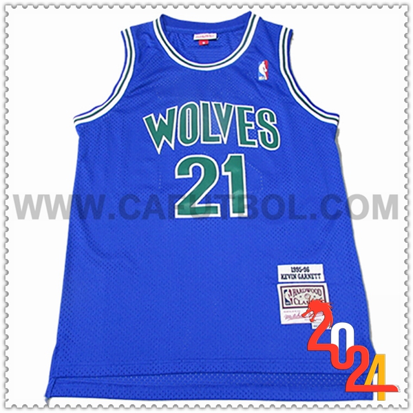 Camisetas Minnesota Timberwolves (GARNETT #21) 2024/25 Azul/Verde -05