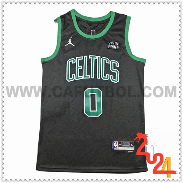 Camisetas Boston Celtics (TATUM #0) 2024/25 Negro/Verde