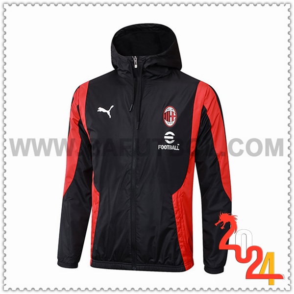 Rompevientos AC Milan Negro/Rojo 2024 2025 -02