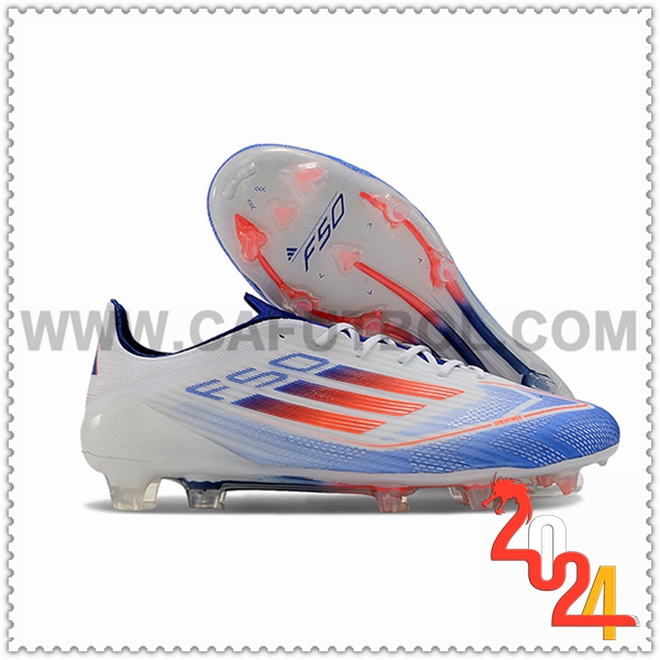 Adidas Botas De Fútbol F50 ELITE FG Blanco/Naranja/Azul