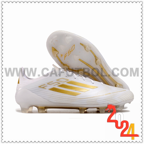 Adidas Botas De Fútbol F50 ELITE FG Blanco/Amarillo