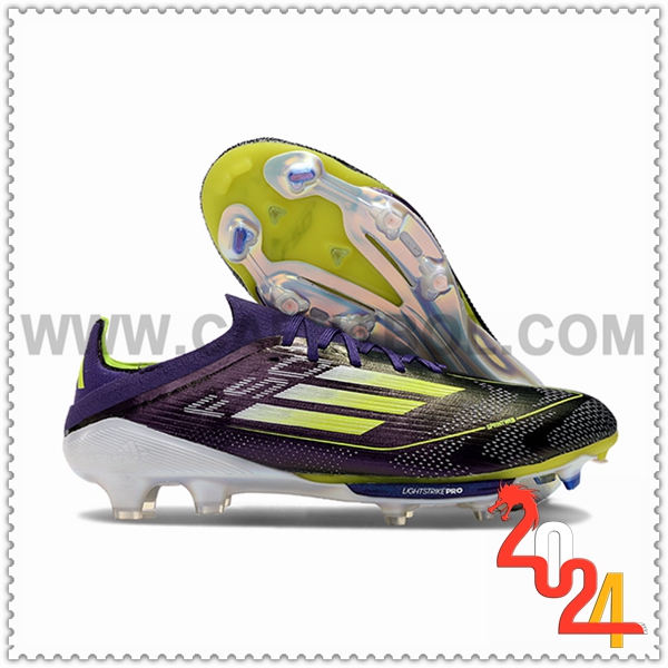 Adidas Botas De Fútbol F50+.1 FG Negro/Verde/Violeta