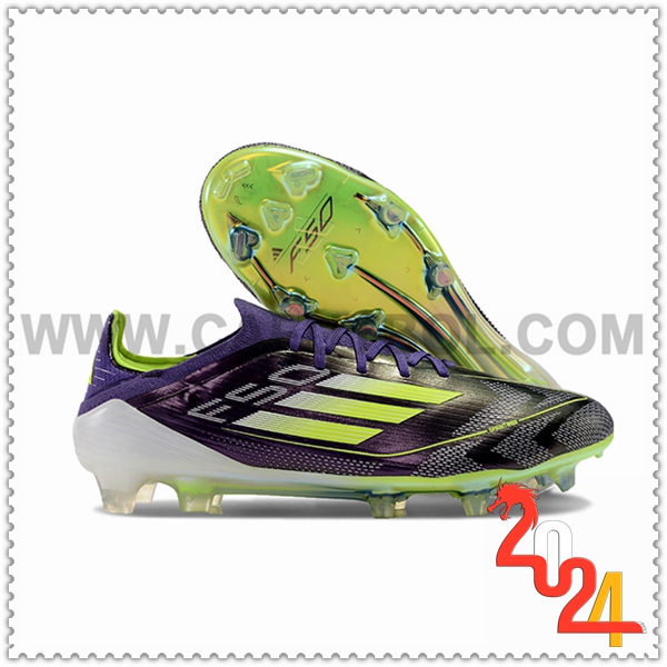 Adidas Botas De Fútbol F50 Elite FG Negro/Verde/Violeta