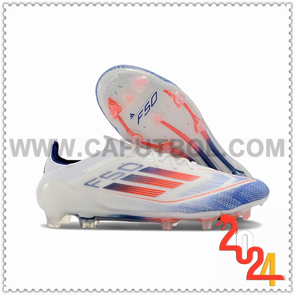 Adidas Botas De Fútbol F50 Elite FG Blanco/Azul/Naranja