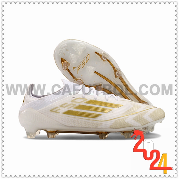 Adidas Botas De Fútbol F50 Elite FG Blanco/Amarillo